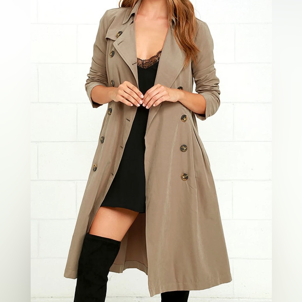 Jack By BB Dakota Wellington Taupe Trench Coat Sz XS
